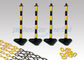 ضد - UV سیاه زرد ایمنی پلاستیکی زنجیره ای ورق 3mm قطر برای پارکینگ