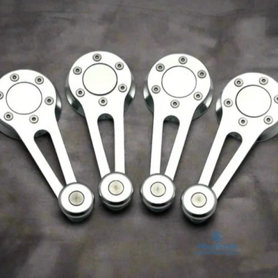 6061 T6 ماشین آلات سفارشی قطعات CNC آلومینیوم چرخنده حمایت میله روشن نقره ای آنود