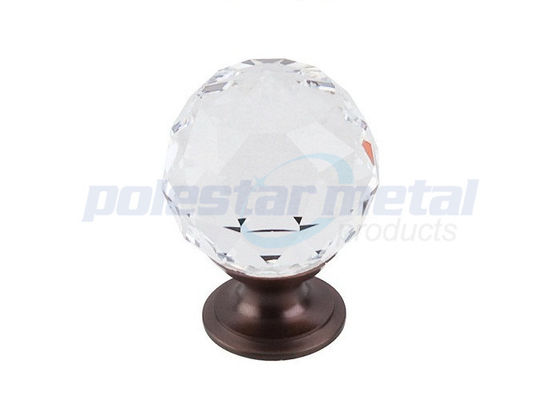 1-3 / 8 "قطر کریستال روغن مالیده برنز آلیاژ روی حلقه نگه دار، دستگیره کابینت